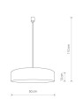 Lampa wisząca TURDA WHITE III z białej tkaniny z abażurem o średnicy 50cm Nowodvorski