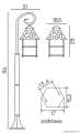Lampa stojąca ogrodowa CADIZ K 5002/2/Z SU-MA