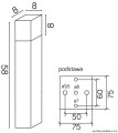 Lampa stojąca słupek ogrodowy Cube CB-580 AL SU-MA