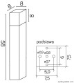 Lampa stojąca słupek ogrodowy Cube CB-580 DG SU-MA