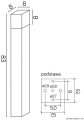 Lampa stojąca słupek ogrodowy Cube CB-830 BL SU-MA