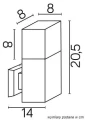 Lampa ścienna kinkiet Cube CB-K DG SU-MA