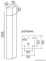 Lampa stojąca słupek ogrodowy Cube Max CB-MAX 1000 BL SU-MA