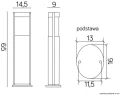 Lampa stojąca słupek ogrodowy ELIS TO 3902-H 650 BL SU-MA