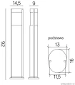 Lampa stojąca słupek ogrodowy ELIS TO 3902-H 919 BL SU-MA