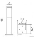 Lampa stojąca słupek ogrodowy Inox Kwadratowa Black SS802-450 BL SU-MA