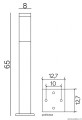 Lampa stojąca słupek ogrodowy Inox Kwadratowa Black SS802-650 BL SU-MA