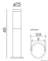Lampa ścienna kinkiet Inox ST 022-450 SU-MA