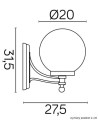 Lampa ścienna kinkiet KULE CLASSIC K 3012/1/K 200 SU-MA