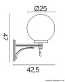 Lampa ścienna kinkiet Kule Classic 	K 3012/1/K 250 U SU-MA