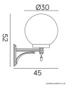 Lampa ścienna kinkiet Kule Classic K 3012/1/K 300 U SU-MA