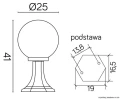Lampa stojąca ogrodowa KULE CLASSIC K 4011/1/K 250 SU-MA