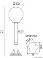 Lampa stojąca ogrodowa KULE CLASSIC K 5002/3/KP 250 SU-MA