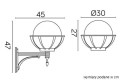 Lampa ścienna kinkiet Kule z koszykiem 250 K 3012/1/KPO 250 U SU-MA