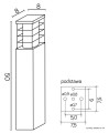 Lampa stojąca słupek ogrodowy RADO II 2 BL SU-MA
