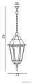 Lampa wisząca zewnętrzna Retro Classic II K 1018/1/DH SU-MA