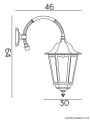 Lampa ścienna kinkiet Retro Maxi K 3012/1/BD SU-MA