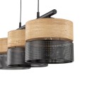 Lampa wisząca NICOL 3 - punktowa czarny/dąb naturalny 4801 TK Lighting
