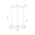 Lampa wisząca ZULIA 3 - punktowa Grafit lustrzany 5725 TK Lighting
