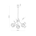 Lampa wisząca ZULIA 3 - punktowa Grafit lustrzany 5748 TK Lighting