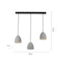 Lampa wisząca sufitowa ETON 3 - punktowa Beton PaulNeuhaus - 2233-22