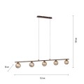 Lampa wisząca sufitowa GRETA 5 - punktowa rdzawy PaulNeuhaus - 2040-48