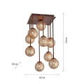 Lampa sufitowa GRETA 9 - punktowa rdzawy PaulNeuhaus - 6238-48