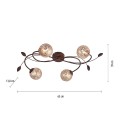 Lampa sufitowa GRETA 4 - punktowa rdzawy PaulNeuhaus - 6395-48