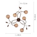 Lampa sufitowa GRETA 6 - punktowa rdzawy PaulNeuhaus - 6398-48