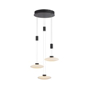 Lampa wisząca sufitowa LAUTADA 3 - punktowa czarny PaulNeuhaus - 2082-18