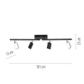 Lampa sufitowa PURE-MIRA 4 - punktowa czarny PaulNeuhaus - 6356-18