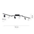 Lampa sufitowa PURE-MIRA 6 - punktowa czarny PaulNeuhaus - 6358-18