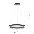 Lampa wisząca sufitowa Q-VITO 1 - punktowa antracyt PaulNeuhaus - 8411-13
