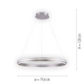 Lampa wisząca sufitowa Q-VITO 1 - punktowa srebrny PaulNeuhaus - 8412-55