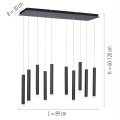 Lampa wisząca sufitowa BRUNO 10 - punktowa czarny LeuchtenDirekt - 15206-18