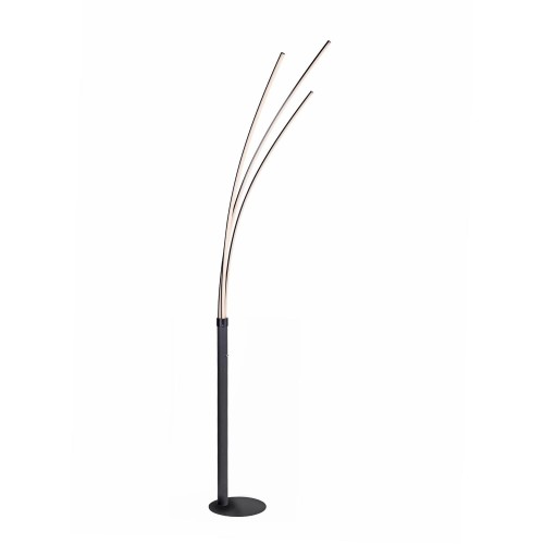 Lampa podłogowa stojąca MAJA 3 - punktowa czarny LeuchtenDirekt - 15383-18