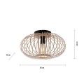 Lampa sufitowa RACOON 1 - punktowa naturalnego drewna LeuchtenDirekt - 11410-79