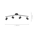 Lampa sufitowa TARIK 4 - punktowa antracyt LeuchtenDirekt - 11944-13