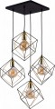 Lampa wisząca ALAMBRE 4 czarno-złote druciane klosze TK Lighting