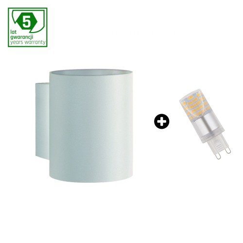 Kinkiet SQUALLA G9 biała + LED G9 4W ( SLIP006011 + WOJ+14433 ) Spectrum