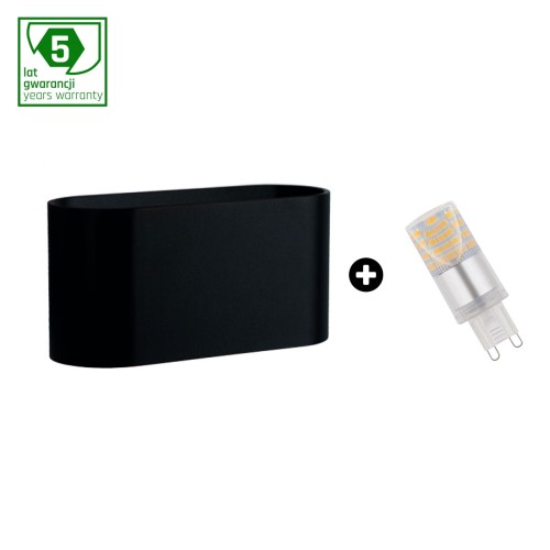 Kinkiet Oprawa SQUALLA G9 czarna+ LED G9 4W ( SLIP006010 + WOJ+14435 ) Spectrum