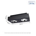 Lampa natynkowa MIRORA AR111 X2 GU10 czarny ruchoma SLIP005050 Spectrum