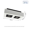 Lampa natynkowa MIRORA GU10 X2 biały czarny prostokątna SLIP005046 Spectrum