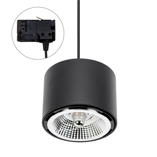 Lampa wisząca na szynę 3 fazową CHLOE AR111 GU10 czarny okrągła SLIP005011_TRACK Spectrum