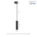 Lampa wisząca na szynę 3 fazową MADARA MINI RING GU10 czarny kabel 1m SLIP003021 Spectrum