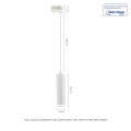 Lampa wisząca na szynę 3 fazową MADARA MINI RING GU10 biały kabel 1m SLIP003020 Spectrum