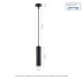 Lampa wisząca MADARA MINI RING GU10 ZWIS czarny kabel 1m SLIP003019 Spectrum
