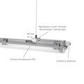 Oprawa hermetyczna LIMEA LED TUBE SLIM HERMETYK G13 1x120 IP65 mm SZARY SLI028032_SLIM Spectrum