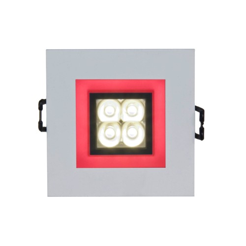 Oczko sufitowe FIALE 4LED 4x1W 30° SQUARE Z RAMKĄ CZERWONĄWW OCZKA LEDOWE SLI021017WW_RED Spectrum