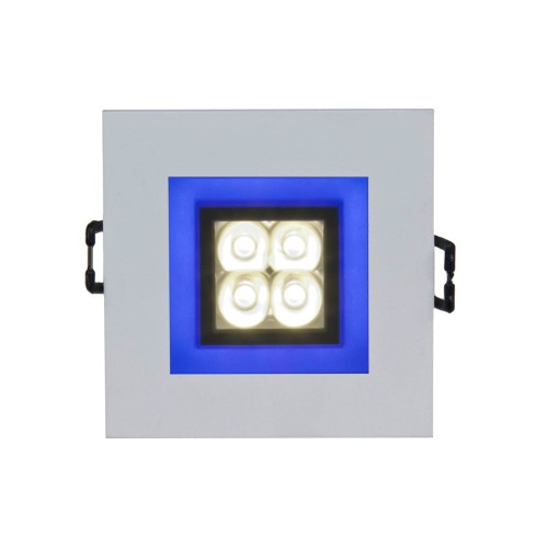 Oczko sufitowe FIALE 4LED 4x1W 30° SQUARE Z RAMKĄ NIEBIESKĄ OCZKA LEDOWE SLI021017CW_BLUE Spectrum